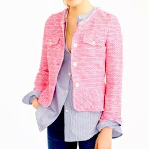 J Crew pink tweed jacket